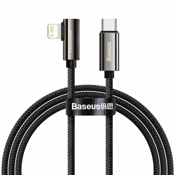Baseus Legend Series USB-C - Lightning PD  20W 1m derékszögű kábel - fekete