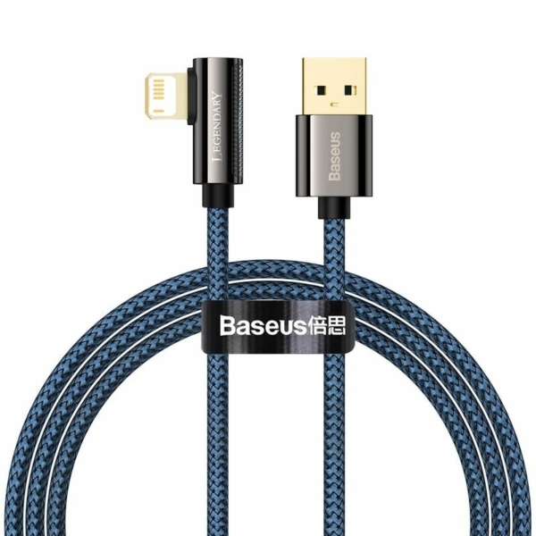 Baseus Legend USB - Lightning PD 2,4A 1m derékszögű kábel - kék