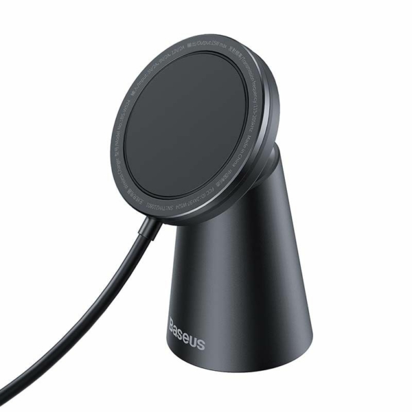 Baseus Simple Magnetic MagSafe 15W vezeték nélküli autós telefon töltő és tartó - fekete