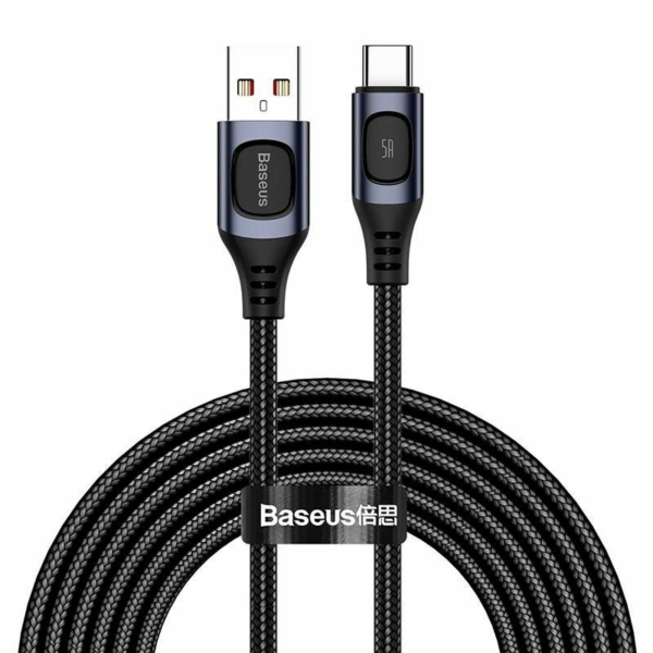 Baseus Flash USB - USB-C 5A 2m SCP AFC QC kábel - sötétszürke