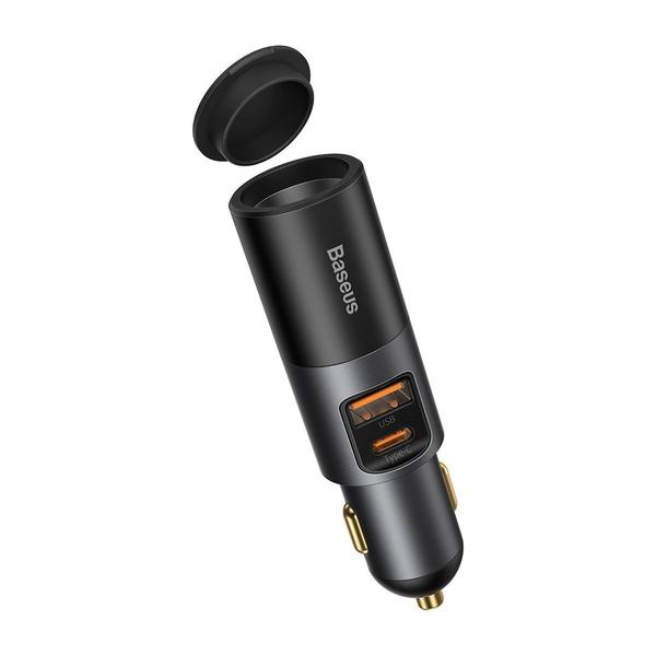 Baseus Share Together autós gyorstöltő USB + USB-C + szivargyújtó aljzat 120W QC PD PPC SCP - szürke