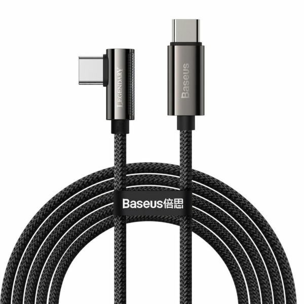 Baseus Legend Elbow USB-C - USB-C 100W PD derékszögű kábel 2m - fekete