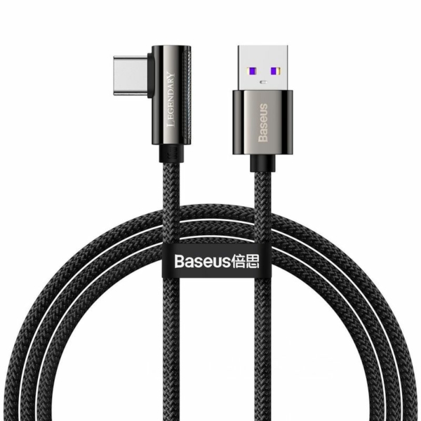 Baseus Legend Elbow USB - USB-C 66W derékszögű kábel 1m - fekete