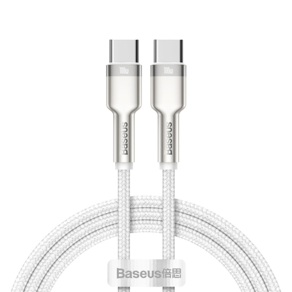 Baseus Cafule Metal USB-C - USB-C 100W 1m kábel - fehér