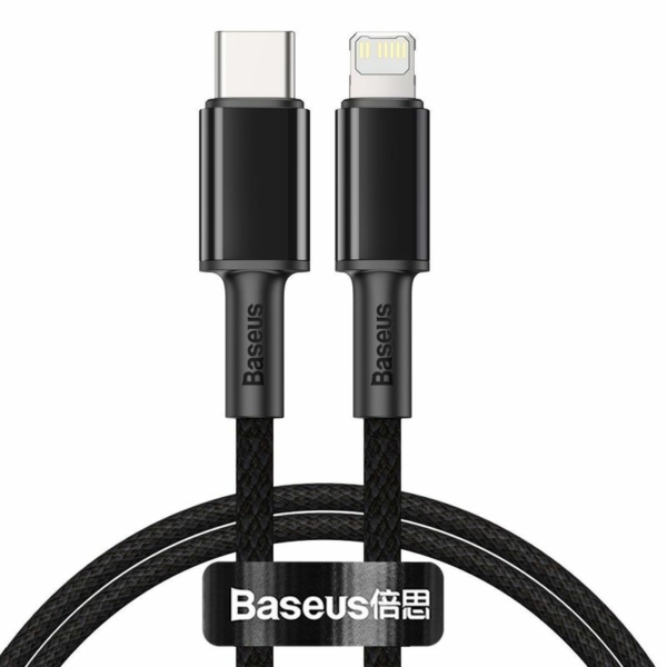 Baseus High Density USB-C - Lightning sodrott szövet PD 20W 5A kábel 2m - fekete