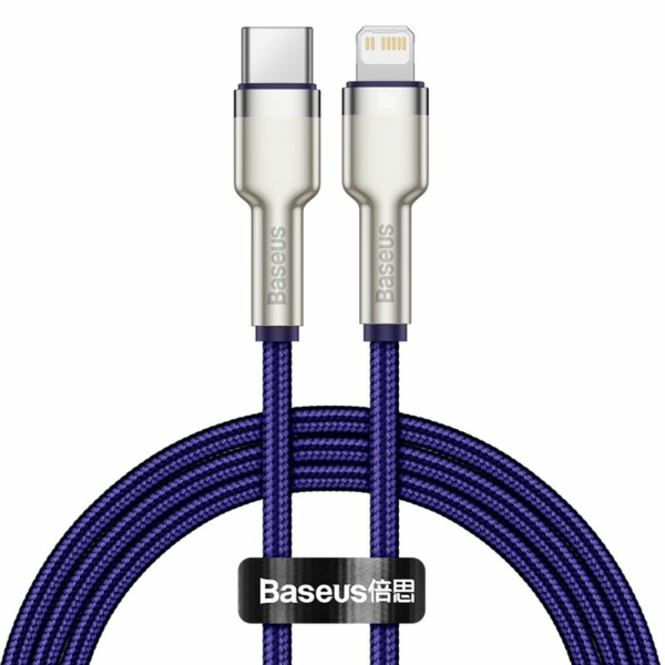Baseus Cafule Metal USB-C - Lightning PD 20W 1m kábel - lila