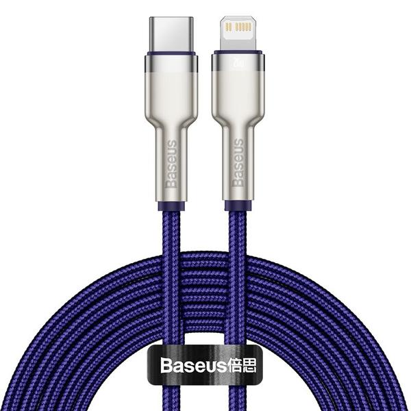 Baseus Cafule Metal USB-C - Lightning PD 20W 2m kábel - lila