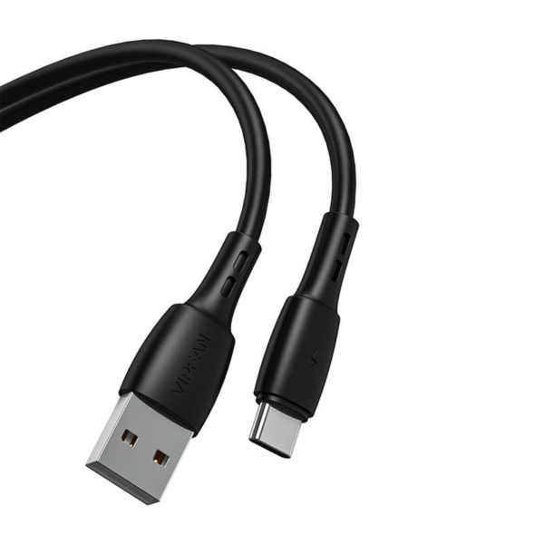 Vipfan Racing X05 USB - USB-C 3A 3m kábel törésgátlóval - fekete