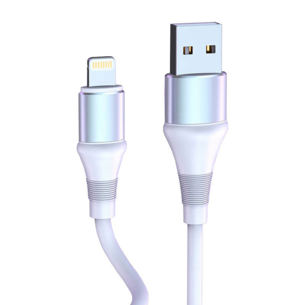 Vipfan Colorful X09 USB - Lightning 3A 1,2m kábel törésgátlóval- fehér