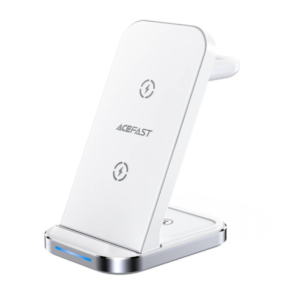 Acefast E15 15W 3 az 1-ben asztali vezeték nélküli töltő állvány (telefon, Apple Watch, headset) - fehér
