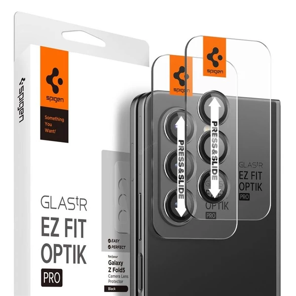 Spigen GLAStR EZ Fit Optik Pro kameravédő - Samsung Galaxy Z Fold 5 - 2db - fekete