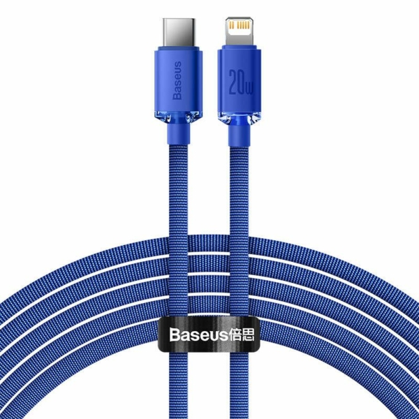 Baseus Crystal Shine USB-C - Lightning 20W PD 2m kábel - kék
