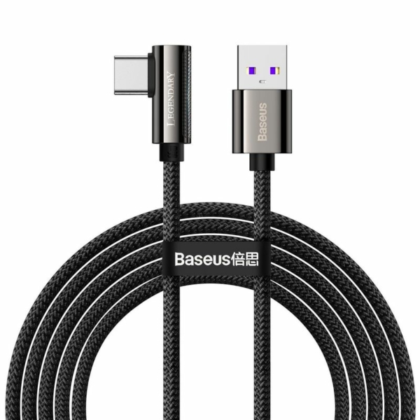 Baseus Legend Elbow USB - USB-C 66W derékszögű kábel 2m - fekete