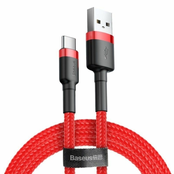 Baseus Cafule USB - USB-C 3A 0,5m kábel - piros