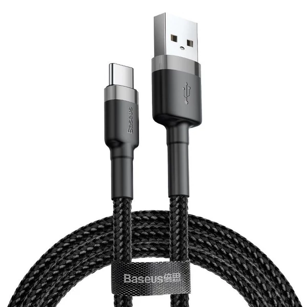 Baseus Cafule USB - USB-C 3A 0,5m kábel - szürke-fekete