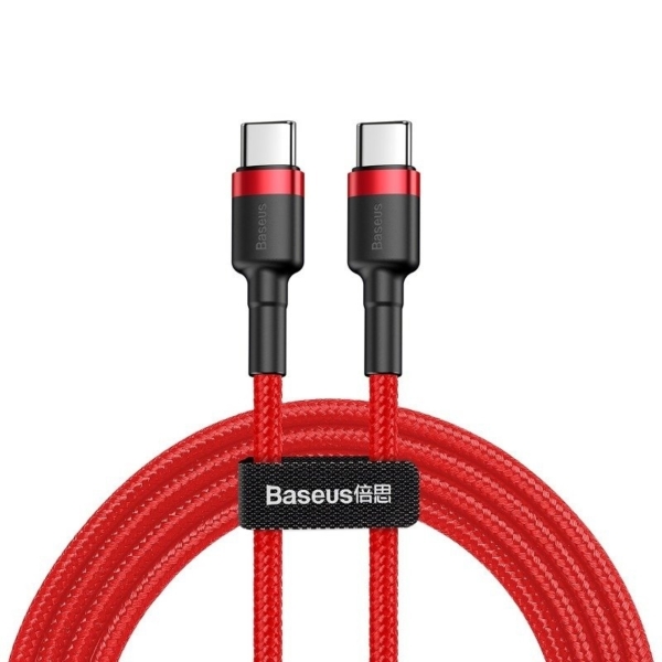 Baseus Cafule USB-C - USB-C PD 2.0 QC 3.0 60W 2m kábel - piros