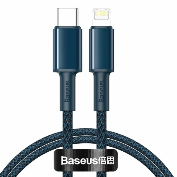 Baseus High Density USB-C - Lightning sodrott szövet PD 20W 5A kábel 1m - kék