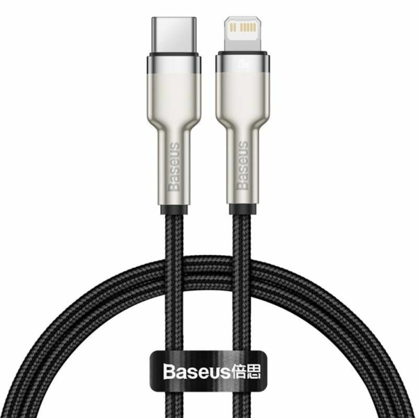 Baseus Cafule Metal USB-C - Lightning PD 20W 25cm kábel - fekete