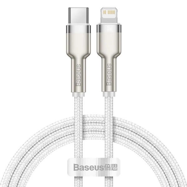 Baseus Cafule Metal USB-C - Lightning PD 20W 1m kábel - fehér