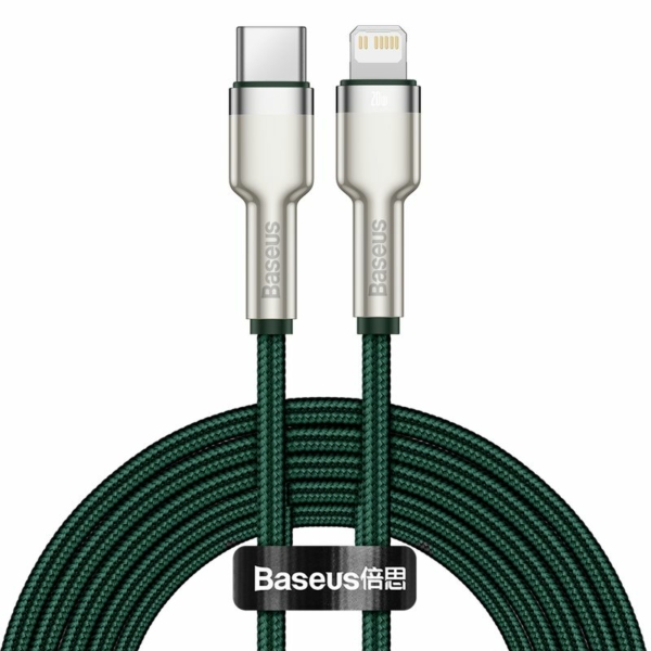 Baseus Cafule Metal USB-C - Lightning PD 20W 2m kábel - sötétzöld