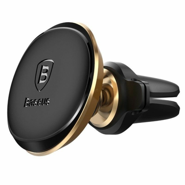 Baseus Magnetic Air Vent mágneses autós telefon tartó szellőzőnyílásba - fekete-arany