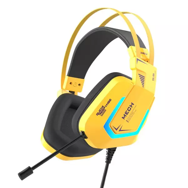 Dareu EH732 USB RGB gamer mikrofonos fejhallgató - sárga