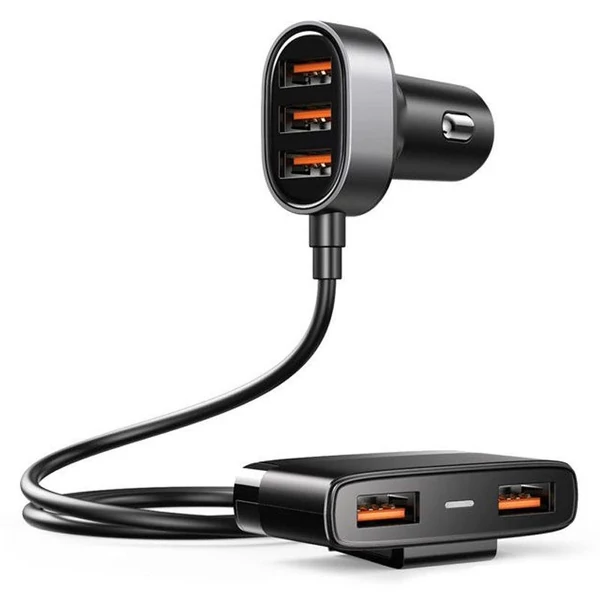 Joyroom JR-CL03 5xUSB 6,2A autós szivargyújtó töltő hosszabbító - fekete