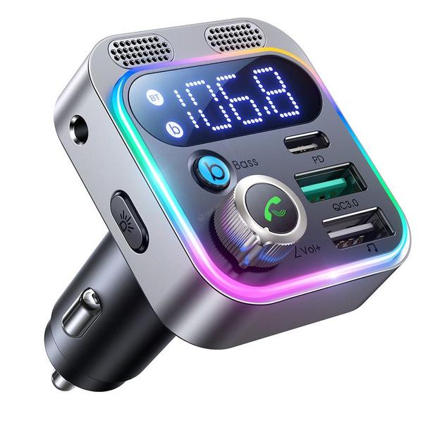 Joyroom FM transzmitter és autós töltő, 48W, PPS/PD/QC3.0 - fekete