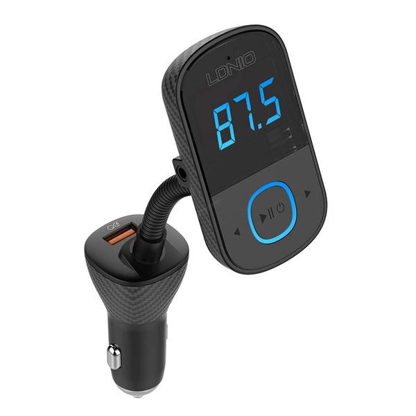 LDNIO C704Q bluetooth FM transmitter 2xUSB + USB-C - fekete