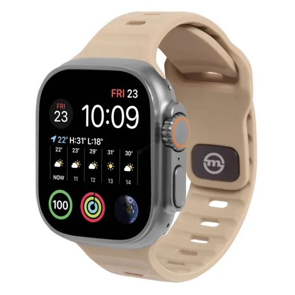 Mobile Origin Strap szíj - Apple Watch 49mm / 45mm / 44mm / 42mm - világosbarna