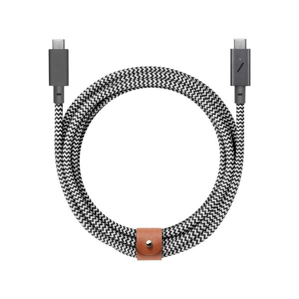 Native Union Belt PRO USB-C - USB-C 240W Zebra 2,4m prémium kábel - fekete-fehér