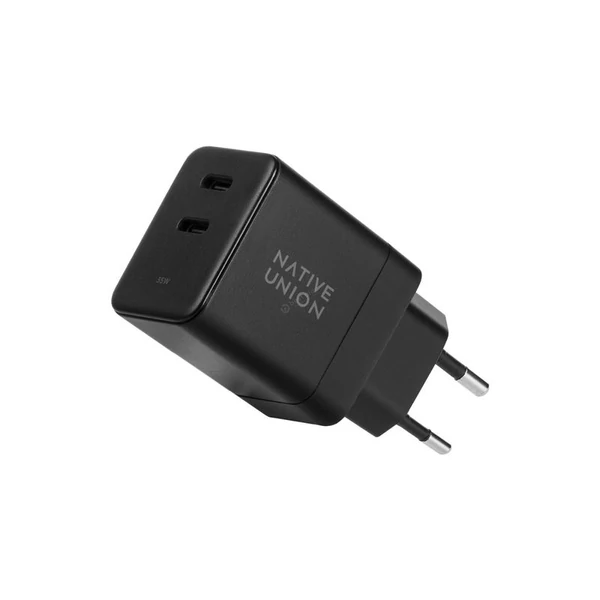 Native Union Fast GaN 2xUSB-C PD 35W hálózati töltő - fekete