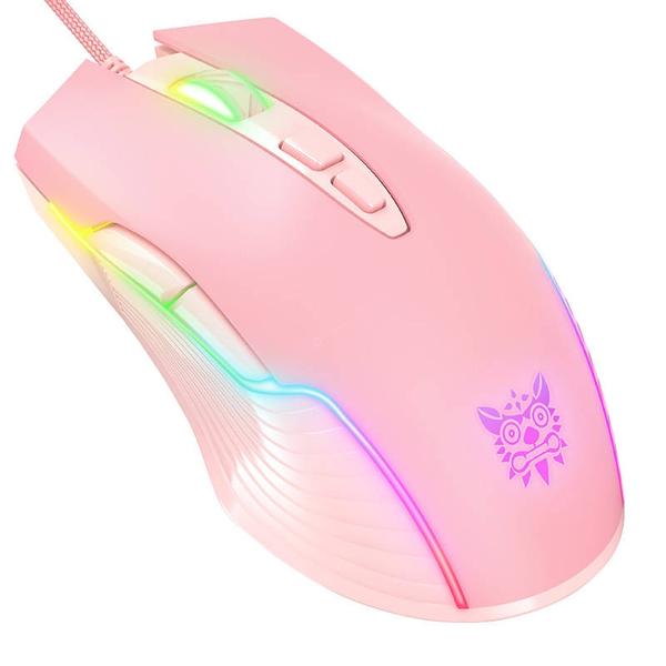 ONIKUMA CW905 vezetékes USB gamer egér - rózsaszín