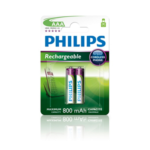 Philips AAA 800mAh tölthető akkumulátor (2db)