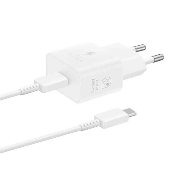 Samsung EP-T2510 25W SFC GaN hálózati töltő + USB-C kábel - fehér