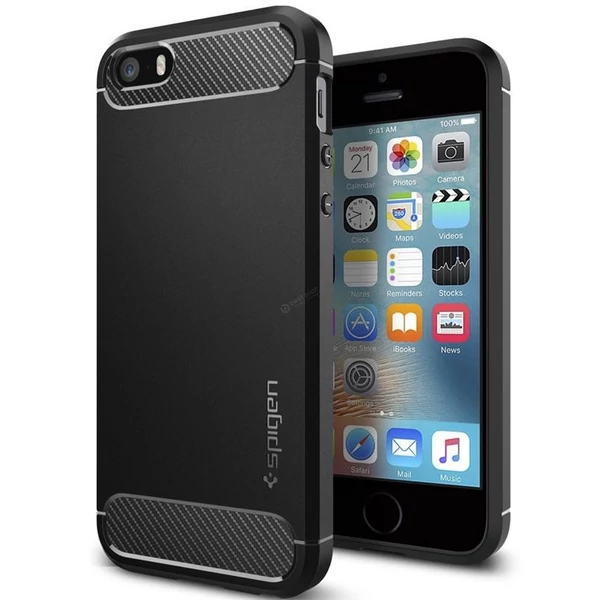 Spigen Apple Iphone 5s / SE Rugged Armor tok - fekete