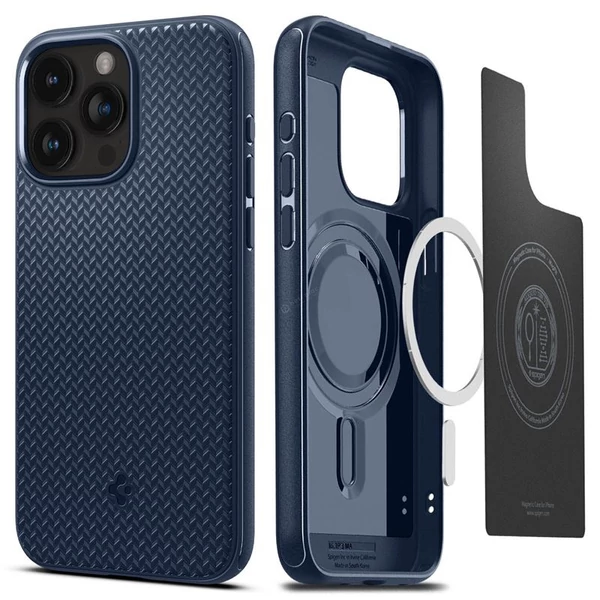 Spigen Mag Armor MagSafe Navy Blue tok - Apple iPhone 15 Pro - sötétkék