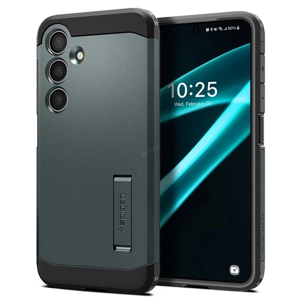 Spigen Tough Armor Abyss Green tok - Samsung Galaxy S24+ - sötétzöld