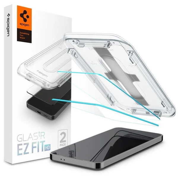 Spigen Glass tR EZ Fit HD Transparency kijelzővédő - felhelyező kerettel - Samsung Galaxy S24 mobiltelefonhoz - 2 db