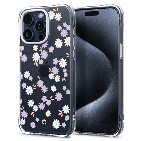 Spigen Cyrill Cecile Dream Daisy tok - Apple iPhone 15 Pro - áttetsző virágos