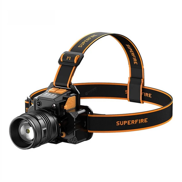 Superfire HL58 fejlámpa, 350lm, USB