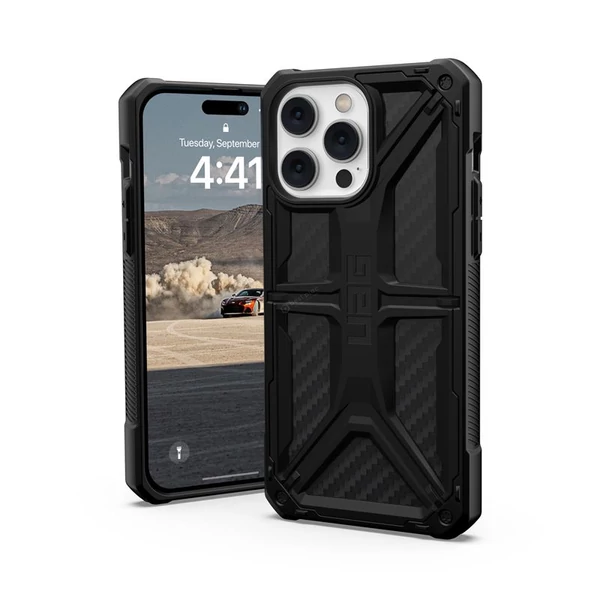 UAG Monarch Carbon Fiber tok - Apple iPhone 14 Pro Max - fekete