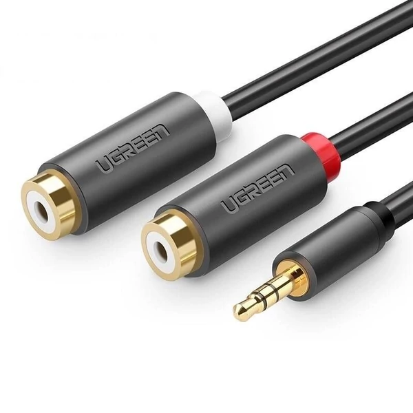 Ugreen AV109 3,5mm jack (M) -  2xRCA (F) 0,25m kábel - fekete