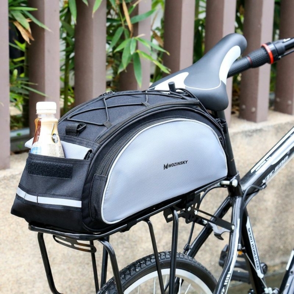 Wozinsky hátsó csomagtartóra rakható biciklis táska 13L - fekete