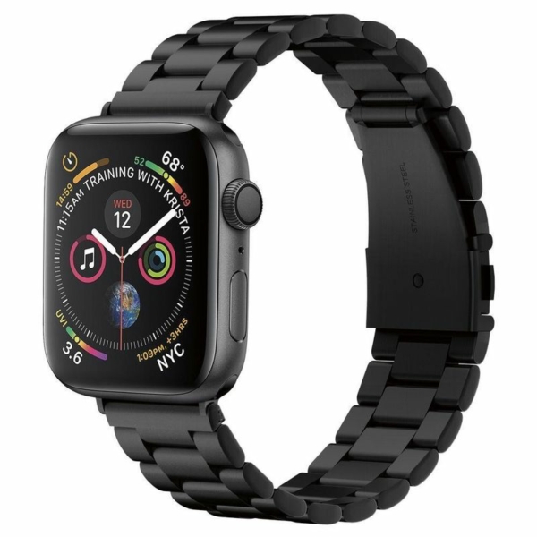 Spigen Modern Fit Apple Watch 42/44mm fém szíj - fekete