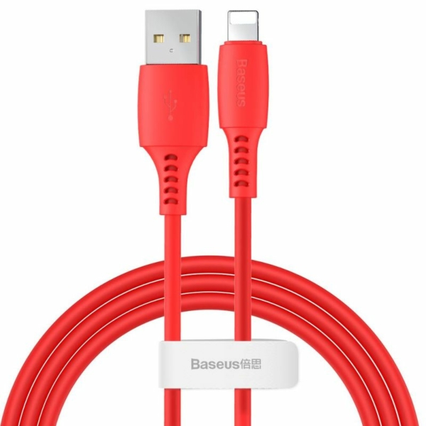 Baseus Colourful USB - Lightning 2,4A 1,2m kábel - piros