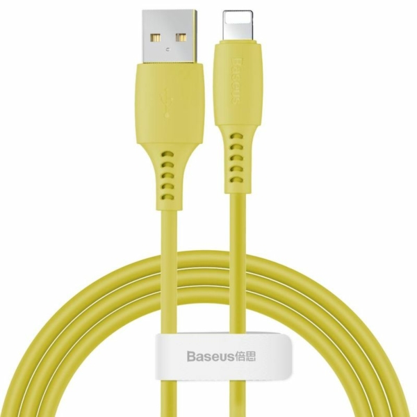 Baseus Colourful USB - Lightning 2,4A 1,2m kábel - sárga