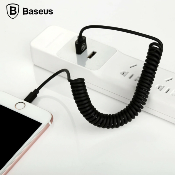 Baseus Lightning Elastic Apple 1,8A 1,6m spirál kábel fekete