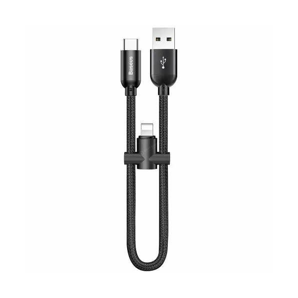 Baseus U-shaped USB - Lightning 2,4A 23cm kábel - fekete