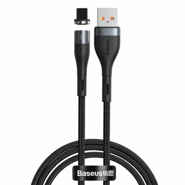 Baseus Magnetic Zinc USB - Lightning 2,4A 1m kábel - fekete